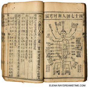 FIGURE 1: Model of meridian lines for Chinese acupuncture.