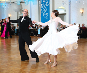 Dr. and Mrs. Miller dance a waltz at the January 2016 Snow Ball in Minneapolis.