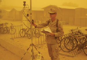 Dr. Meehan conducted particulate sampling during a dust storm at the Al Asad Air Base in 2008, which led to the founding of the NJH Center of Excellence on Deployment-Related Lung Disease. Cecile Rose, an occupational medicine pulmonologist, and Dr. Meehan serve as the director and co-director, respectively. Their current research is investigating the role of inhalation exposures on small airway injury among military personnel who were deployed to Southwest Asia.