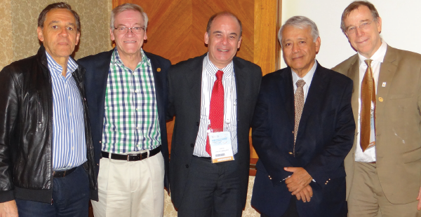 PANLAR presidents of the past five terms are featured here: Antonio Ximénes (Brasil), Carlos Pineda (México), Carlo V. Caballero (Colombia), Luis Espinoza (Perú/U.S.), John Reveille (U.S.).