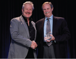 At the 2017 Annual Meeting in San Diego, Ron Olejko (left) received a Meritorious Service Award from Mark Andrejeski (right).