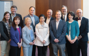 Front row from left: Monica Guma, MD, PhD; Su Yao-Mao, PhD; Thasia Woodworth, MD; Yan Wang, MD, PhD; Jeffery Sparks, MD, MMSc; and Susana Serrate-Sztein, MD. Back row from left: David Markovitz, MD; Andrew Luster, PhD; Michael Brenner, MD; S. Louis Bridges Jr., MD, PhD; and James Jarvis, MD. 