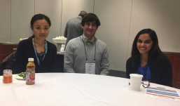 Student Resident Experience attendees Bingyan Wang, Marc Sonnier and Jacqueline Kannan.