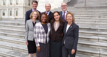 Back row from left: Angus Worthing, MD, David Karp, MD, PhD, Ken Saag, MD, MSc; Front row from left: Abby Abelson, MD, Hazel Breland, PhD, OT, FAOTA, Paula Marchetta, MD, MBA, Janet Poole, PhD, OT, FAOTA