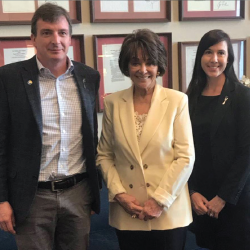 Drs. William Robinson and Christina Downey with Rep. Anna Eshoo (D-Calif.; middle).