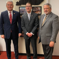 Drs. Chris Phillips and Michael Saitta with Rep. James Comer (R-Ky.; left).