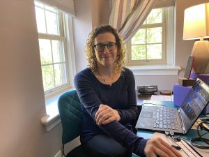 The author in her home office.