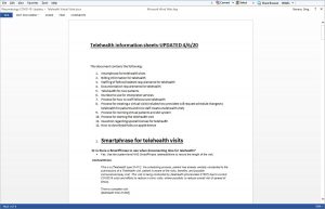 OSUWMC's Rheumatology COVID-19 Updates telehealth document.