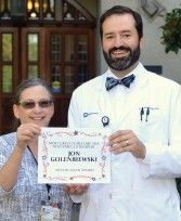 Dr. Allen presented Duke fellow Jon Golenbiewski, DO, now on faculty at Wake Forest Baptist, Winston-Salem, N.C., with the Dr. Allen Award for the Most Likely to Become the Next Vasculitis Expert in 2019.