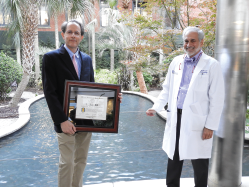 Jim Oates, MD (left), is the inaugural recipient of the Richard M. Silver, MD, MACR (right), endowed chair in rheumatology at MUSC.