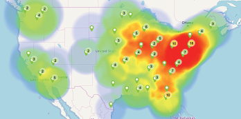 Figure 1: Geographic heat map of rheumatology job postings in the ACR career portal.