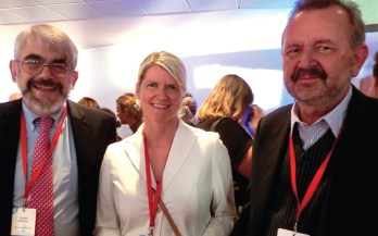 Dan Kastner, Gerður Gröndal, Reykjavik, and Steffen Gay, Zurich, at the 37th Scandinavian Congress of Rheumatology in Helsinki, September 2018. 