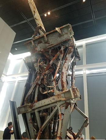 Remains of the 360' antenna mast from the World Trade Center’s North Tower were displayed at the now-closed Newseum, Washington, D.C. 