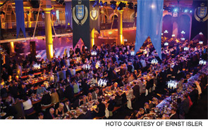 Old Billingsgate Market was transformed into the great hall of Hogwarts School of Witchcraft and Wizardry for the EULAR banquet.