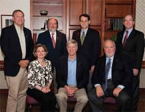 The 2011–2012 ACR Executive Committee (left to right): Front row: Audrey Uknis, MD, James R. O'Dell, MD, Joseph Flood, MD. Back row: E. William St.Clair, MD, David Daikh, MD, PhD, Benjamin Smith, PA-C, and David Karp, MD, PhD.