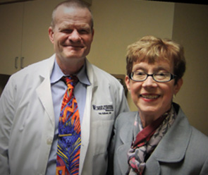 Sarah Troxell with her new Texas rheumatologist, Nils Erikson, MD.