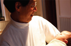 Dr. Liang with his first grandchild, Finn Maxwell Jie Liang, who was born March 7, 2009.
