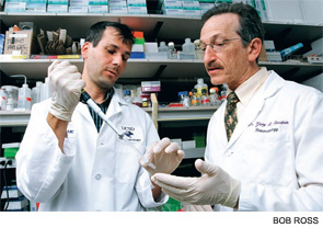 Right to left: Gary S. Firestein, MD, and Jean-Mark Waldburger, MD, PhD, a post-doctoral fellow in Dr. Firestein's lab.