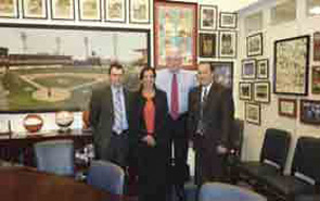 Michael Blakley, MD, Daksha Mehta, MD and REF Executive Director, Steve Echard with Senator Jim Bunning during the ACR’s Annual Advocates for Arthritis Fly-in.