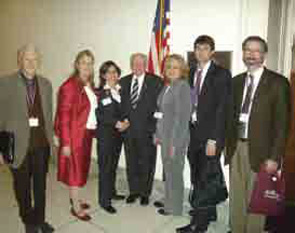 ACR and ARHP members and patient advocates thank Congressman Vernon Ehlers (R-MI; center) for his support of the Arthritis, Prevention, Control and Cure Act during the Advocates for Arthritis congressional visits.