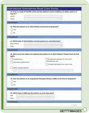 Figure 2: A page from the Internet-based survey that was completed when each case of SRC was identified and enrolled in the study.