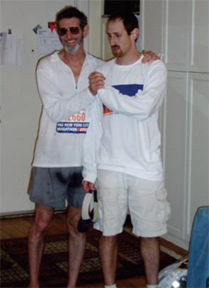 Dr. Panush and his son, David, after the New York City Marathon.