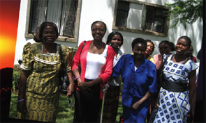 Sharon Argwings-Kodhek (front row, second from the left) and some of the patients in the support group. 