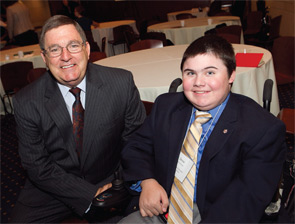 2011 NIAMS Coalition Congressional Champion Representative Michael Burgess, MD (R-TX; at left), poses with patient advocate Drew Bonner.
