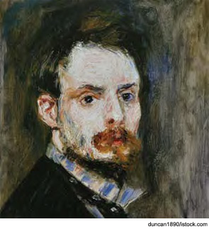 Self portrait of Pierre-Auguste Renoir, who developed crippling rheumatoid arthritis late in his life.