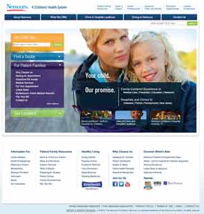 Nemours reaches out to patients through its Facebook page and website.