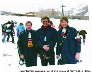 Organizers of the 4th Winter Rheumatology Symposium, Snowmass, 1980. From left to right: Edward W. Holmes, MD, William N. Kelley, MD, and William Arnold, MD.