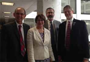 From left: Eric L. Matteson, MD; Sen. Amy Klobuchar (D-Minn.); Timothy Laing, MD; and Gary Bryant, MD.