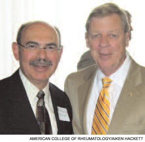 ACR President Neal Birmbaum, MD (left), met Sen. Isakson at the legislative briefing.